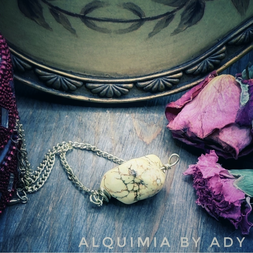 Butter Yellow TURQUOISE PENDANT + BRUTALIST statement NECKLACE